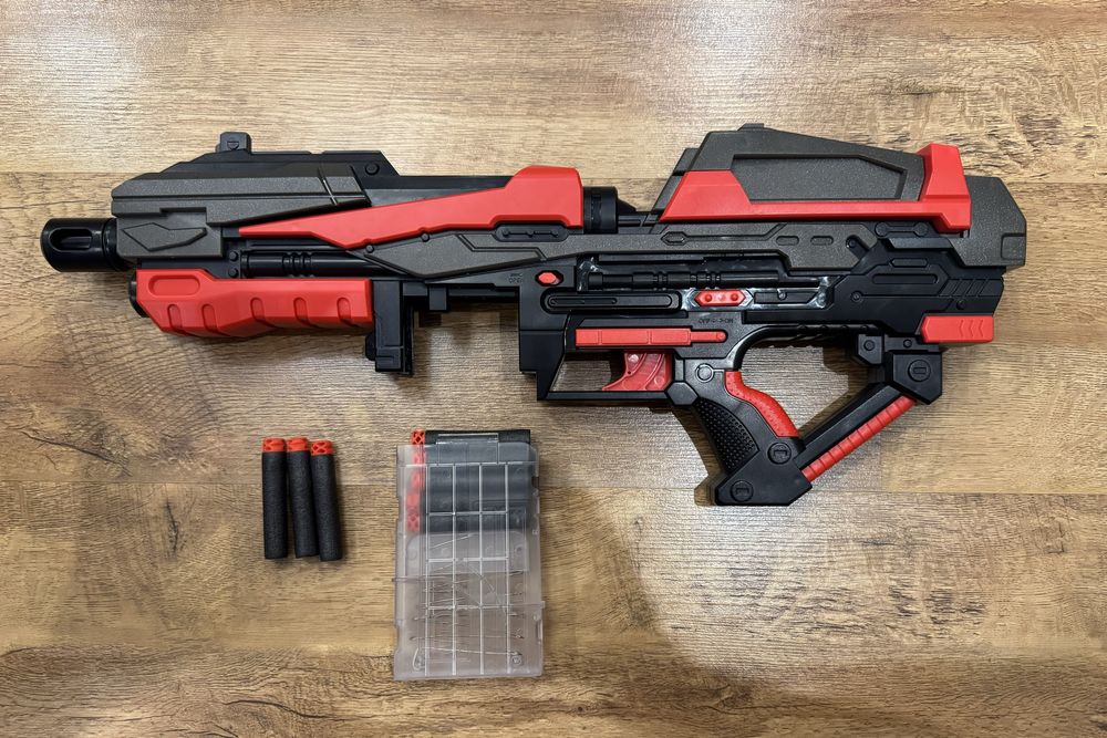 Игрушка бластер  с мягкими пульками