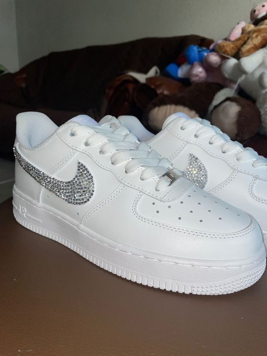 Nike Air Force 1 - white + rhinestones