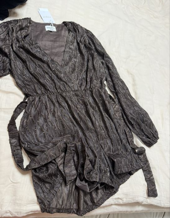 Dizi кафяв гащеризон с лъскави елементи