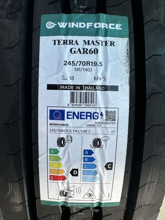 Нови Тежкотоварни Гуми WINDFORCE TERRA MASTER GAR60 245/70R19.5 141/140J
