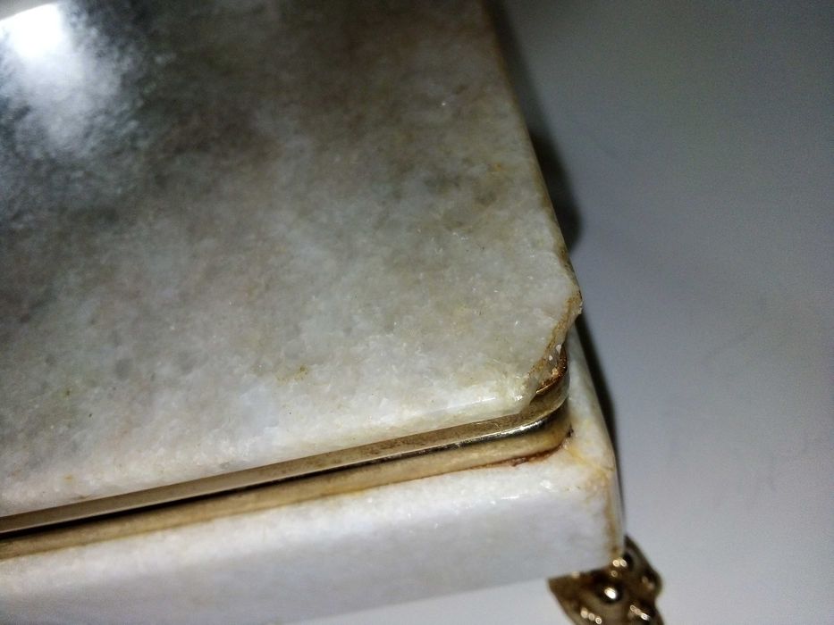 Стара мраморна кутия + голям масивен пепелник