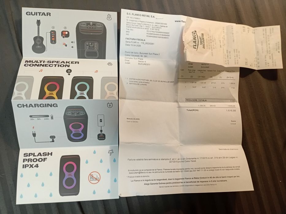 Boxa JBL Originala Nu am cuvinte ce sunet clar și boss puternic. Plus o stațle subwoofer 100w cadou