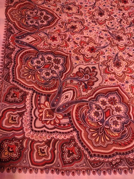 Винтажные, большие платки, 155×155см, шерсть.