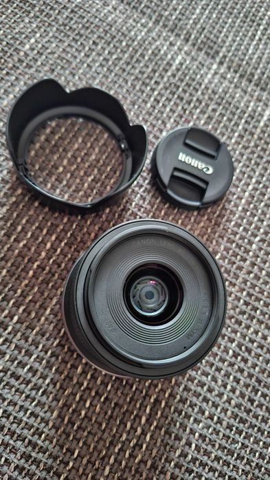Obiectiv Canon RF-S 18-45mm F4.5-6.3 IS STM, Capac față - spate, + Parasolar tip EW 53.