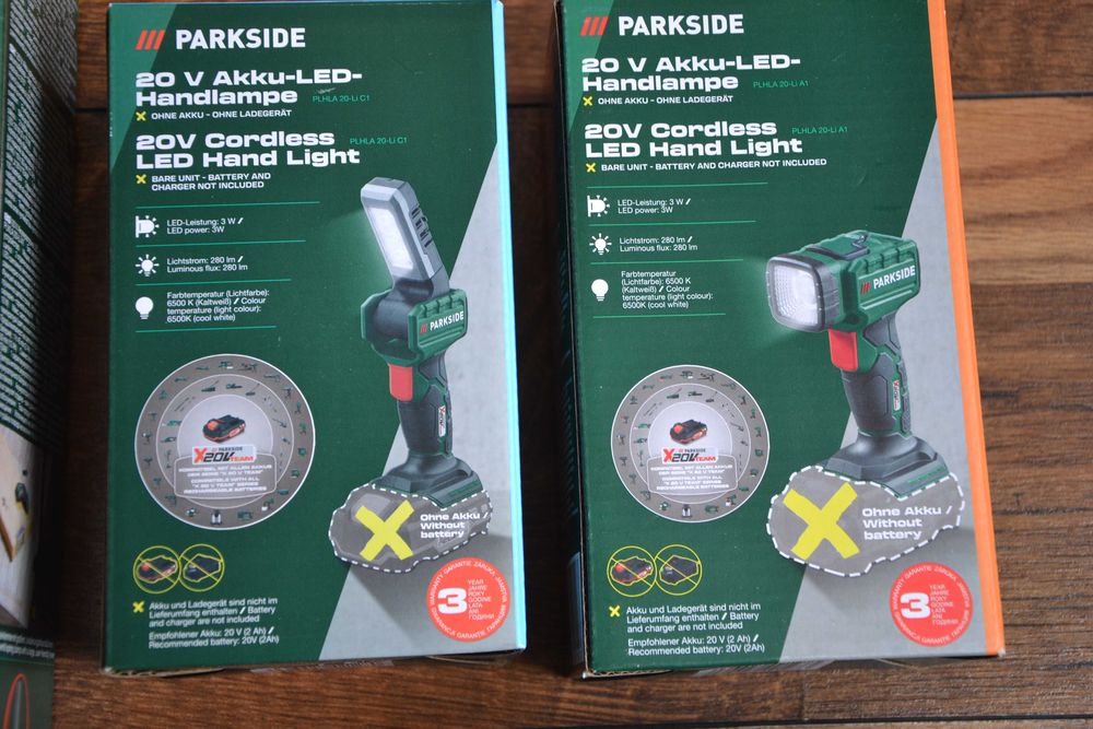 Нови Акумулаторни LED Лампи и Фенери Parkside 20V