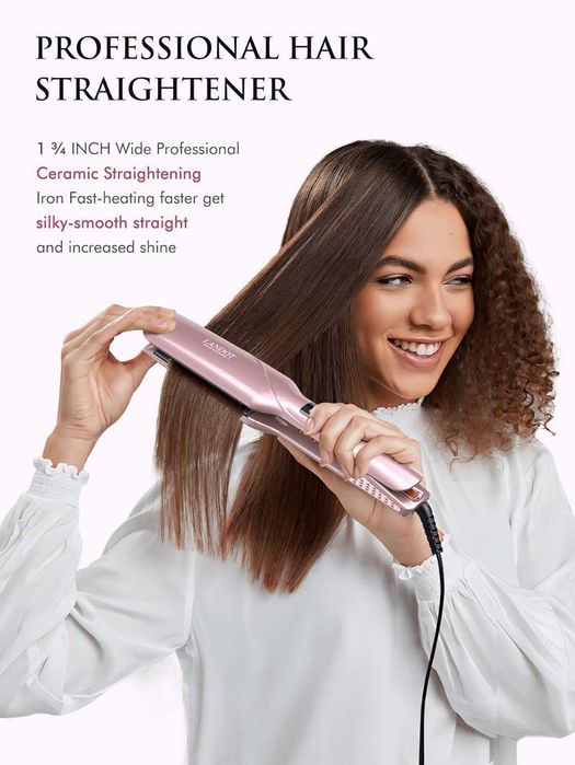 LANDOT Керамична преса за коса 4,5 см  професионална, розово злато