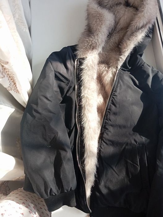 куртка-бомбер с мехом