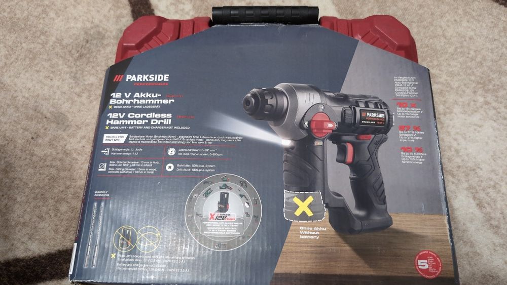 Акумулаторен перфоратор Parkside 12v
