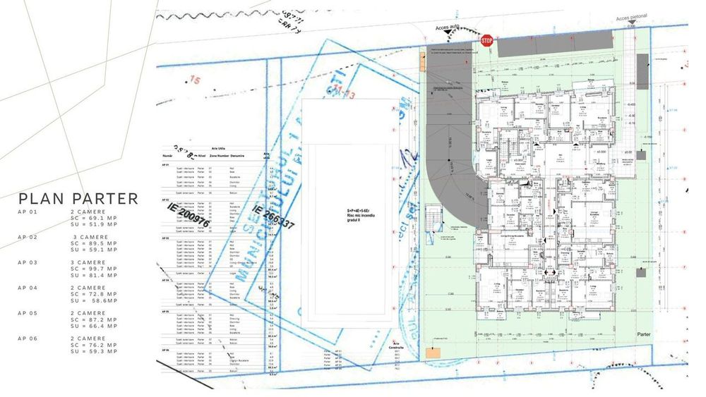 Proiect rezidențial cu AC – 29 apartamente – 4.330 mp – 35 parcări – S