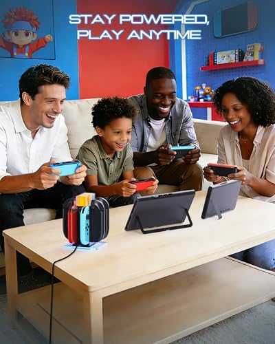 Нов док Nintendo Switch 2 / OLED зарядна станция за 6 контролера RGB за геймъри игри