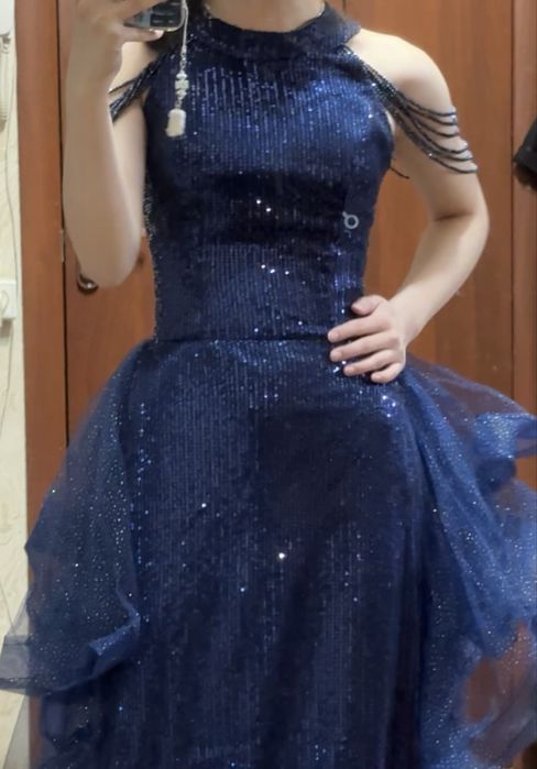 Синее платье на выпускной