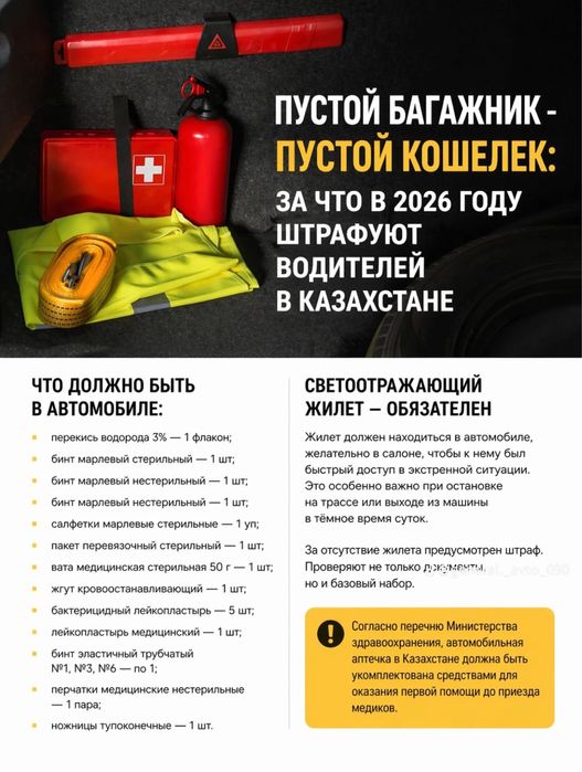 Аптечка огенетушитель аварийный знак жилет