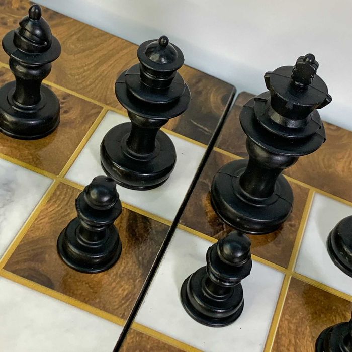 Комплект табла, шах, дама 3в1, дърво, 48x48 см