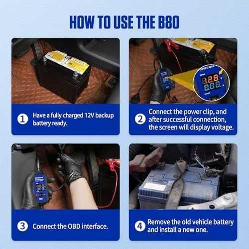 Нов Кабел OBD2 за смяна акумулатор тест утечка бушон, ток и напрежение 12V