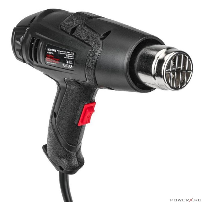 Pistol cu aer cald pentru suflat, 4 duze, 2 viteze, putere 2000 W, Red