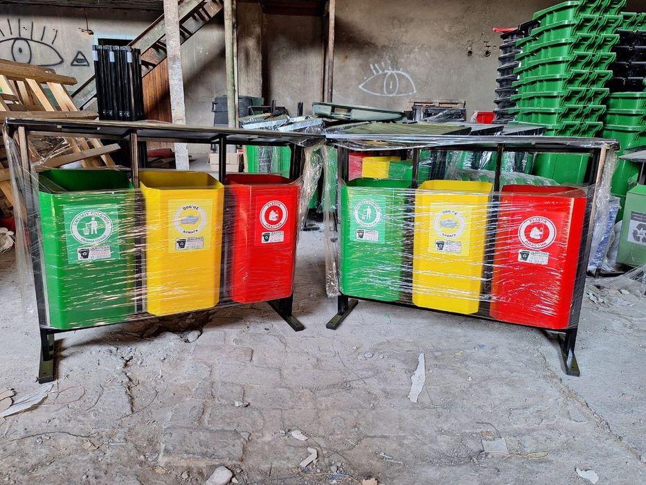 Уличный мусорный урна х3