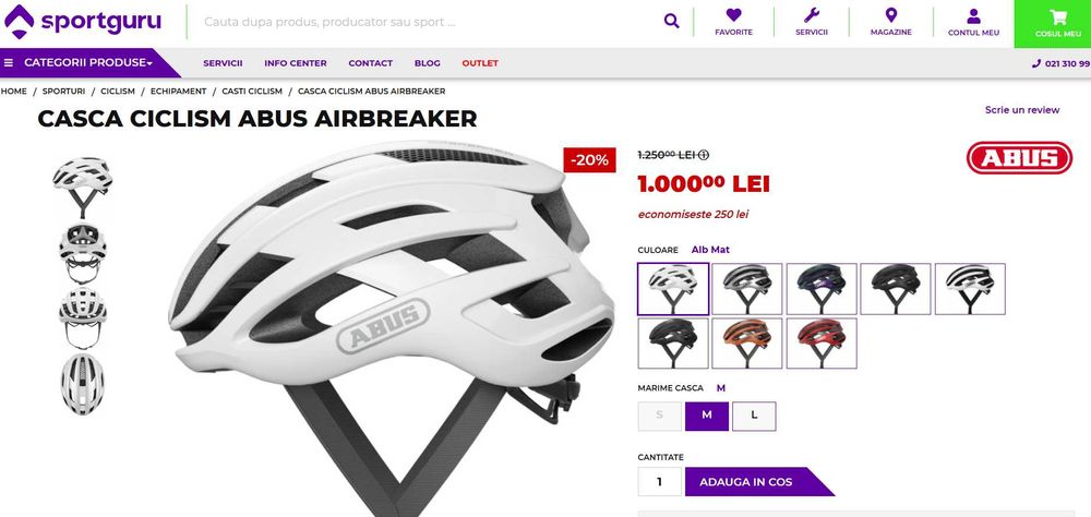 Casca ciclism ABUS AirBreaker sosea/XC, marime S (51-55cm)