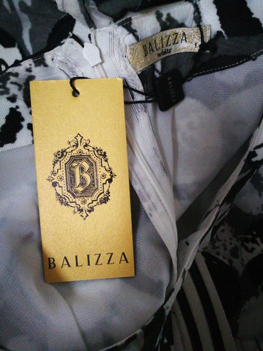 Rochie de ocazie m 44 alb cu negru Balizza
