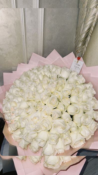 Цветы 101 белый бугин алынган