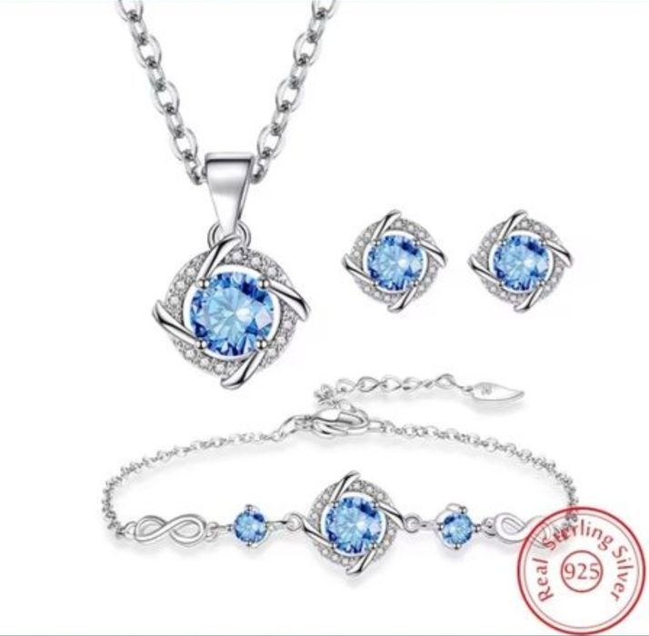 Set de bijuterii din argint S925, inel size 5,6,7,8,9 sau reglabil
