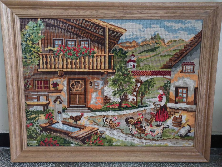 Goblen original din Schermbeck- Germania,  deosebit,mare,  Manastire