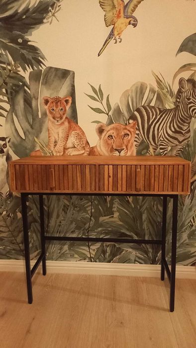 Consola din lemn de mango cu picioare metalice