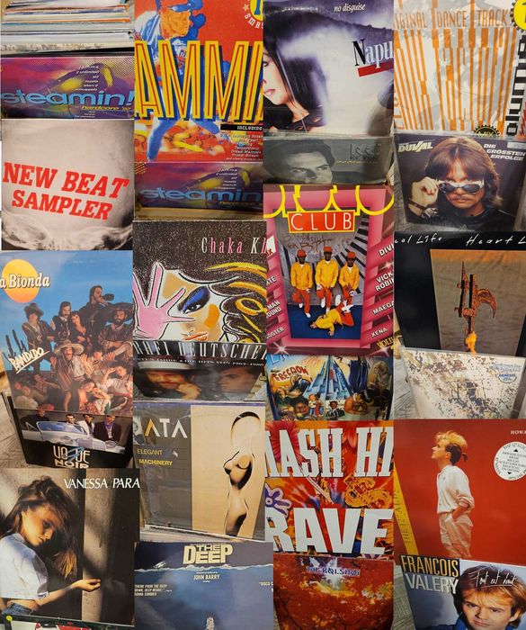 Cutie discuri vinil - mystery box - peste 70 discuri