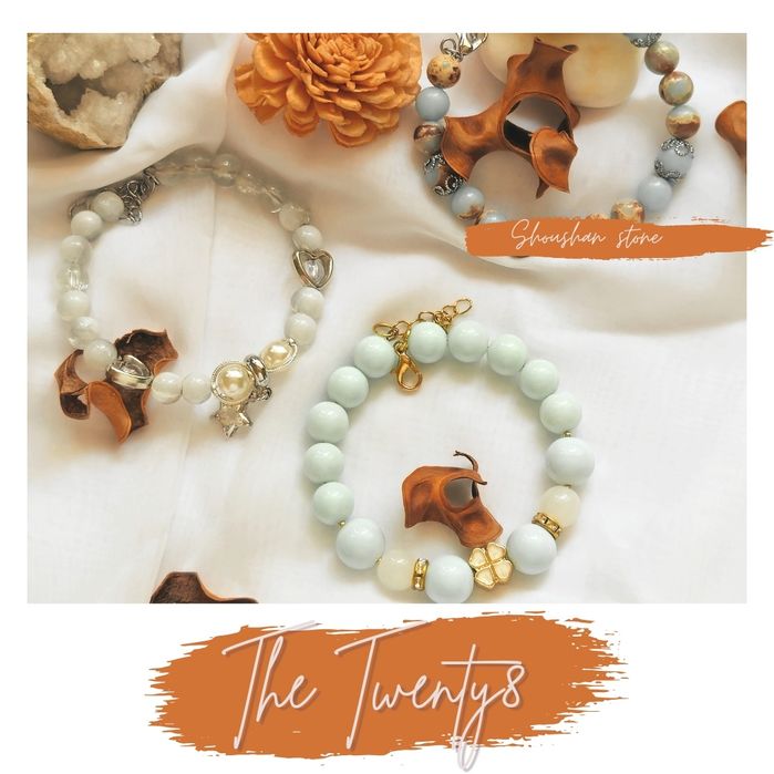 Ръчно изработени гривни с Розова ПРОМОЦИЯ  Кварц  и Шоушан