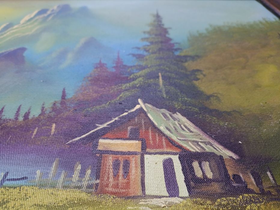 Tablou Pictat "Canoe sub cerul de chihlimbar" Anul 1999