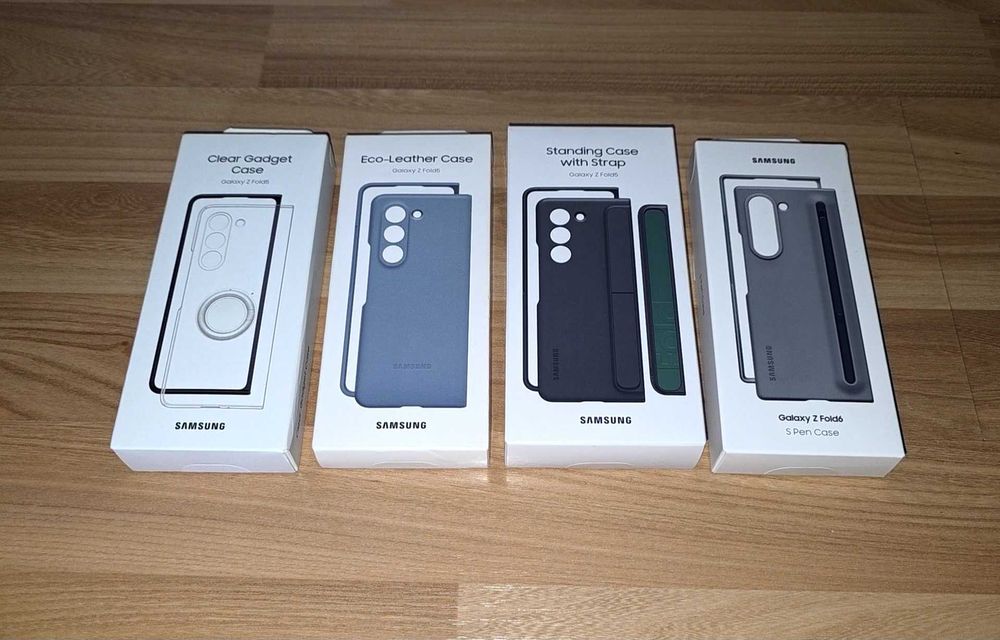 Husa Galaxy Z Fold5/6+Pen ZFold5 Eco-Leather/Standing Case Strap/Clear