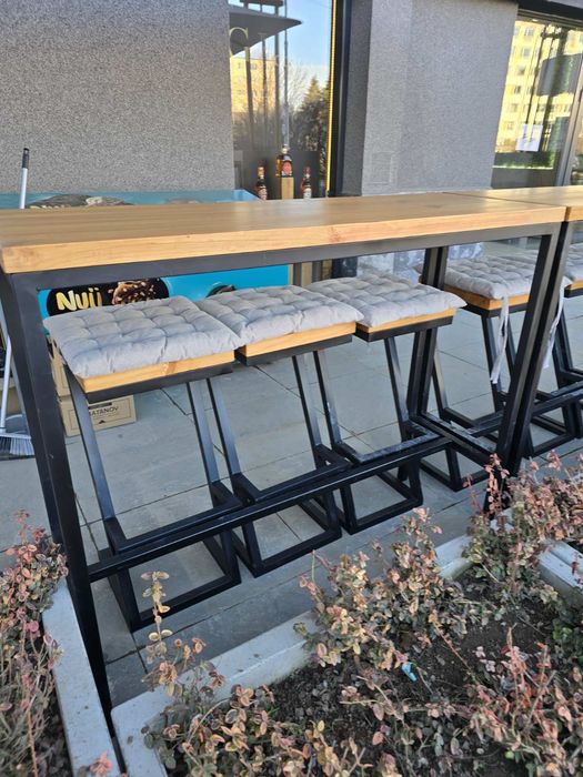 Бар столове масив и желязо