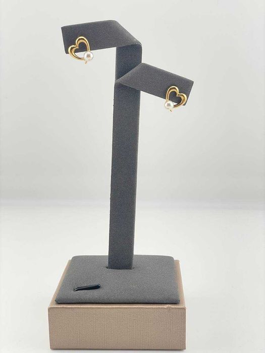 серьги сердце с жемчугом