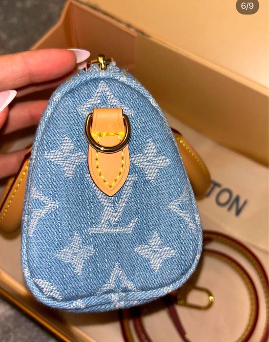Geanta Louis Vuitton Speedy piele cu denim pe stoc