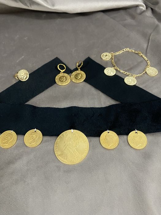Set din monede frank iosif placate cu aur 24k