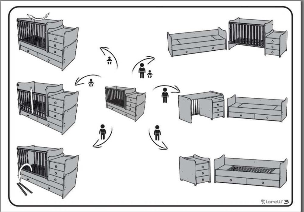 Детско трансформиращо легло 3 в 1
