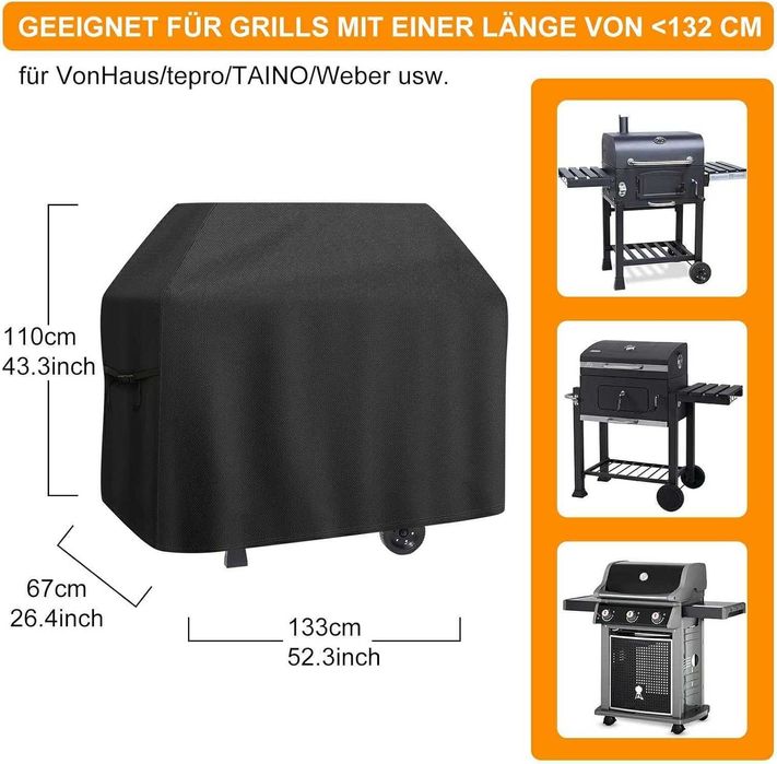 НОВО! Водоустойчиво покривало за газово барбекю, 133х67х110 см