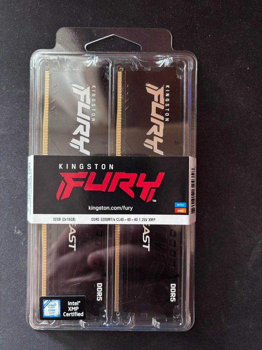 RAM памет Kingston Fury Beast DDR5 32GB Kit 2x16GB 5200MHz CL40