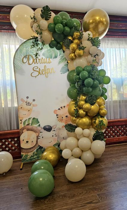 Arcadă baloane/aranjament cristelniță/cifre volumetrice/paiete