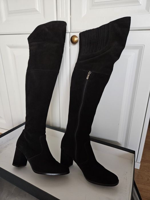 Cizme peste genunchi piele naturala