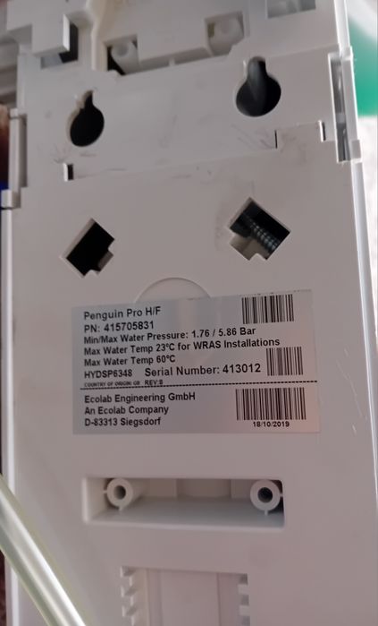 Dozator Ecolab Penguin Pro H/F, Penguin 4U 2L + 2H