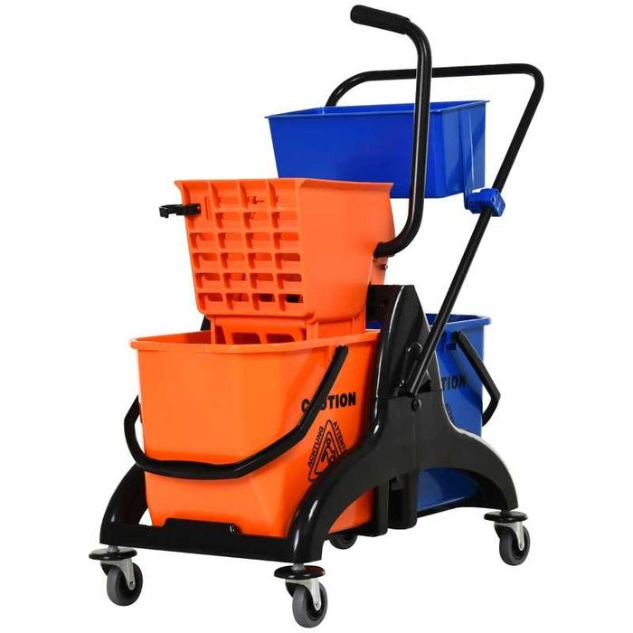 Професионална количка за почистване с 2 x 26L кофи
