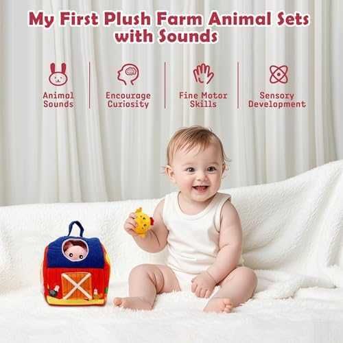 Нова играчка Мека образователна ферма Монтесори с 6 плюшени животни за дете бебе