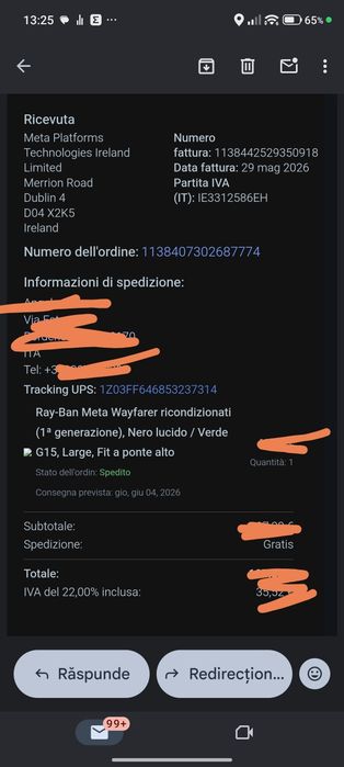Ochelari rayban meta gen 1