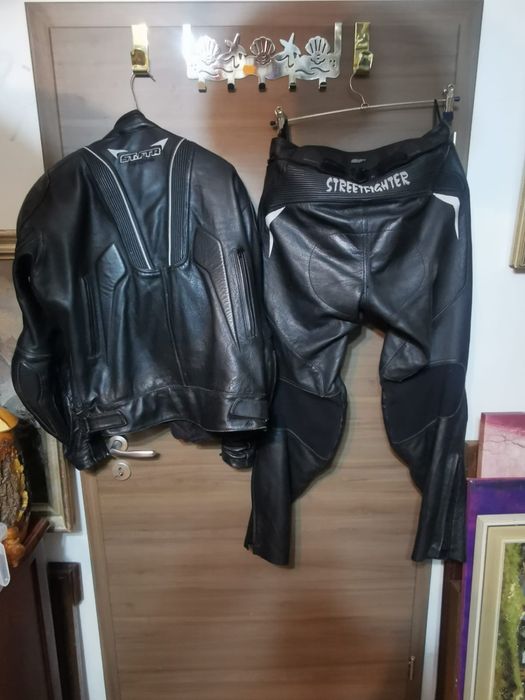 Costum/ combinezon geaca si pantaloni piele moto streetfighter