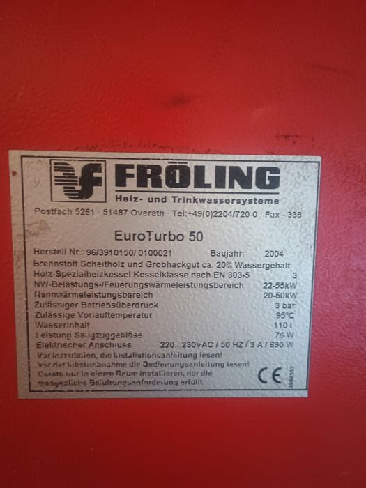 Vand centrala pe lemne 55 Kw