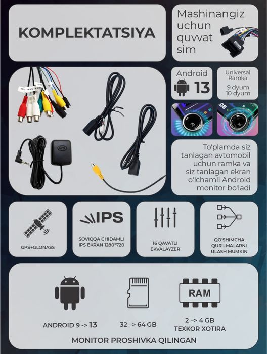 Diamond 2K Spark [ Canbus ramka kamera dastavka alohida] Android tesla