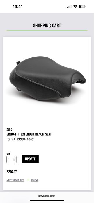 Висока седалка за ninja 650/Z650 (2017-2025)