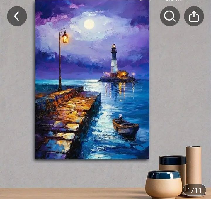 Художествена картина с букет лалета