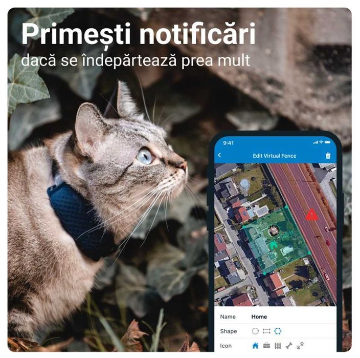Dispozitiv monitorizare, GPS pentru pisici, Tractive GPS CAT 4