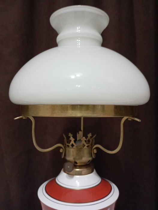 Старинна порцеланова газена - газова лампа - WALLENDORF